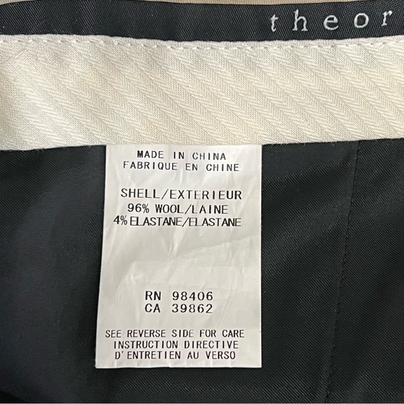 Theory Emery women’s Black Wide Leg Pants wool blend size 10 career pants - Picture 13 of 14